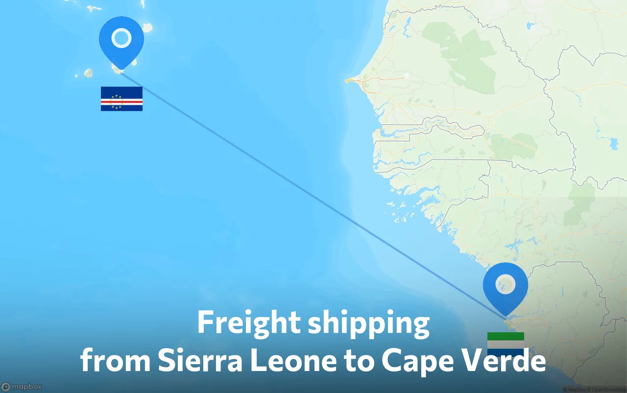 Shipping route from Sierra Leone to Cape Verde