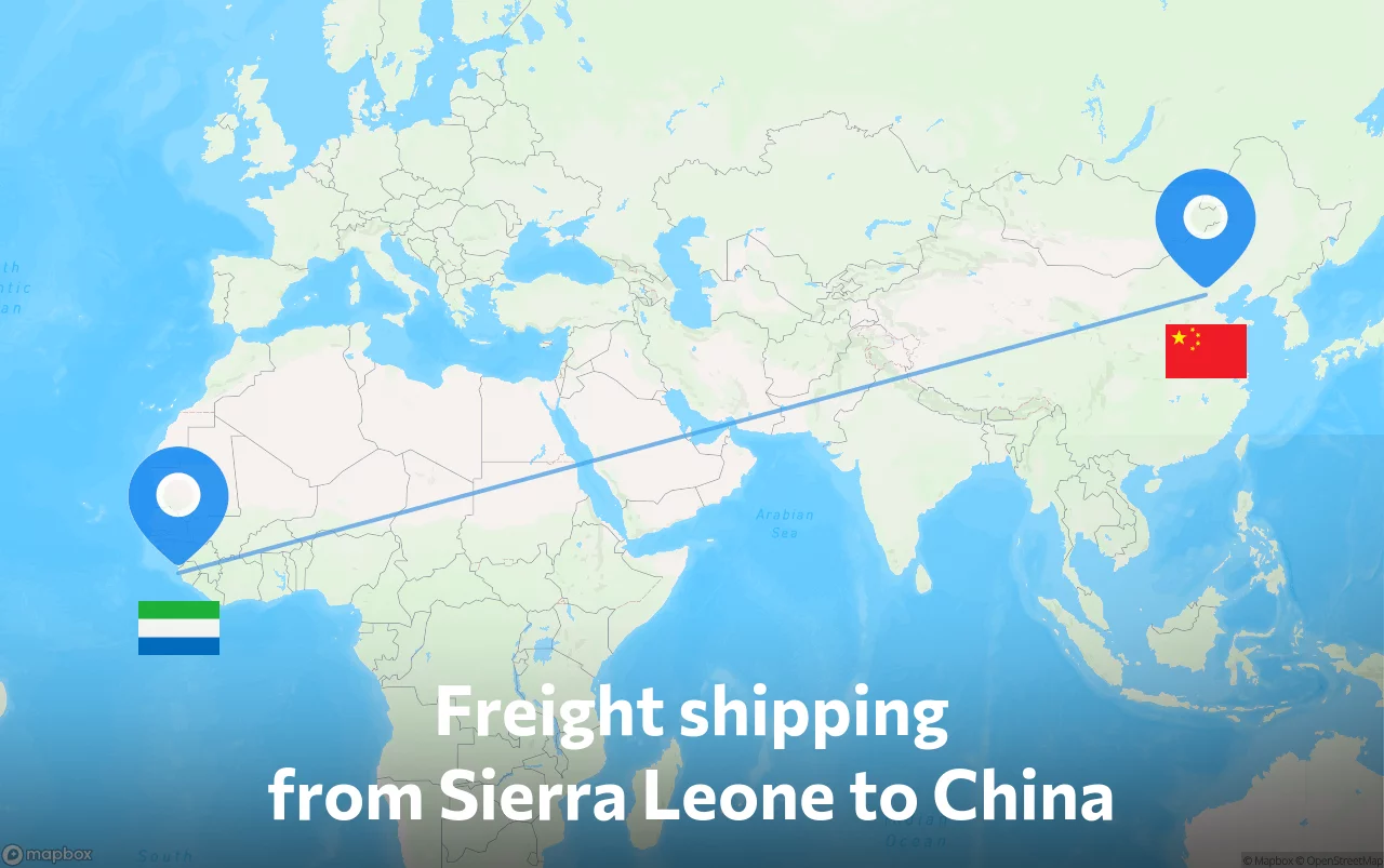 Shipping route from Sierra Leone to China