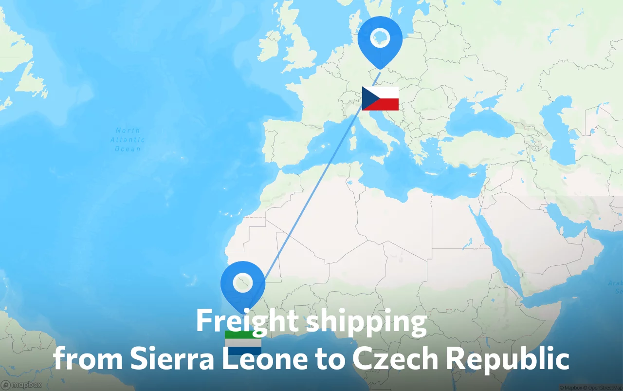 Shipping route from Sierra Leone to Czech Republic