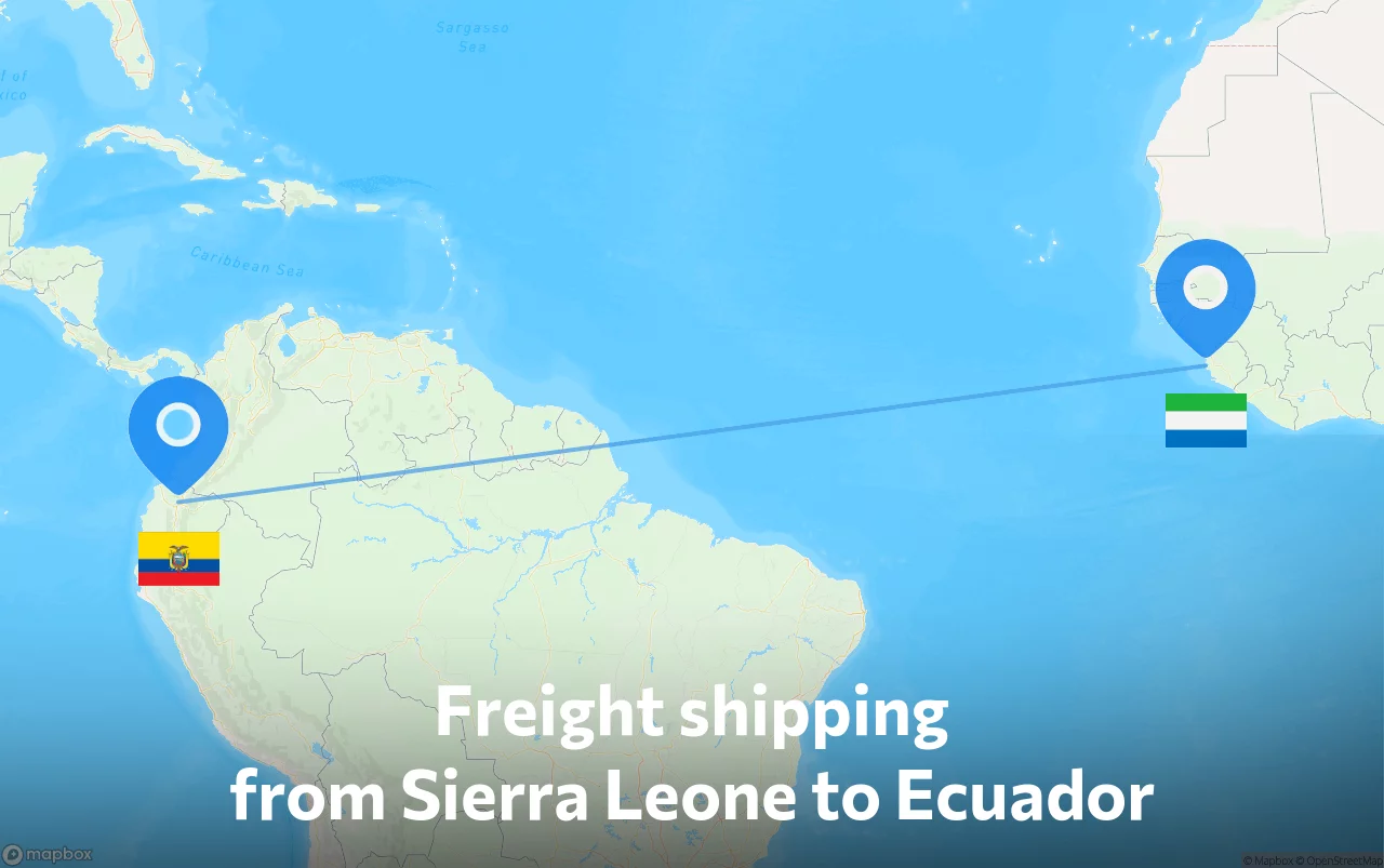 Shipping route from Sierra Leone to Ecuador