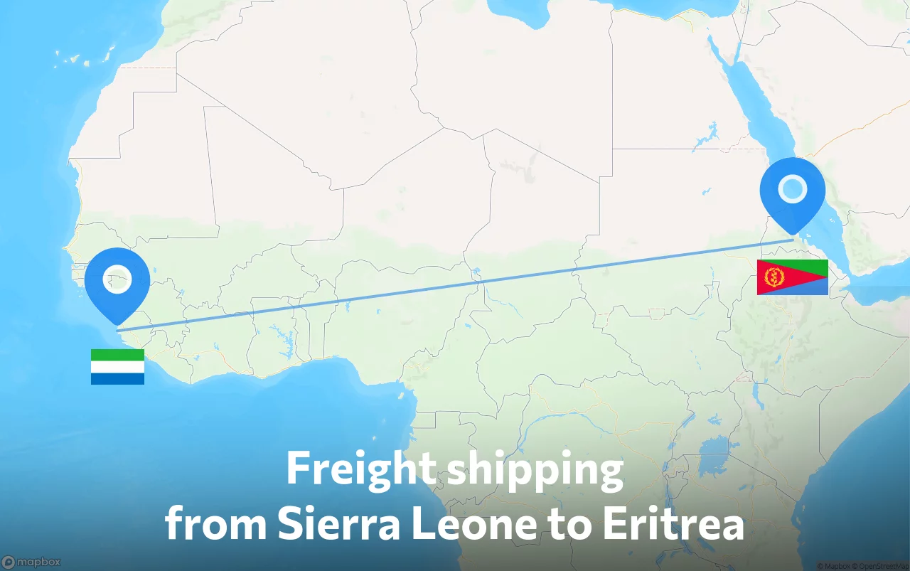 Shipping route from Sierra Leone to Eritrea