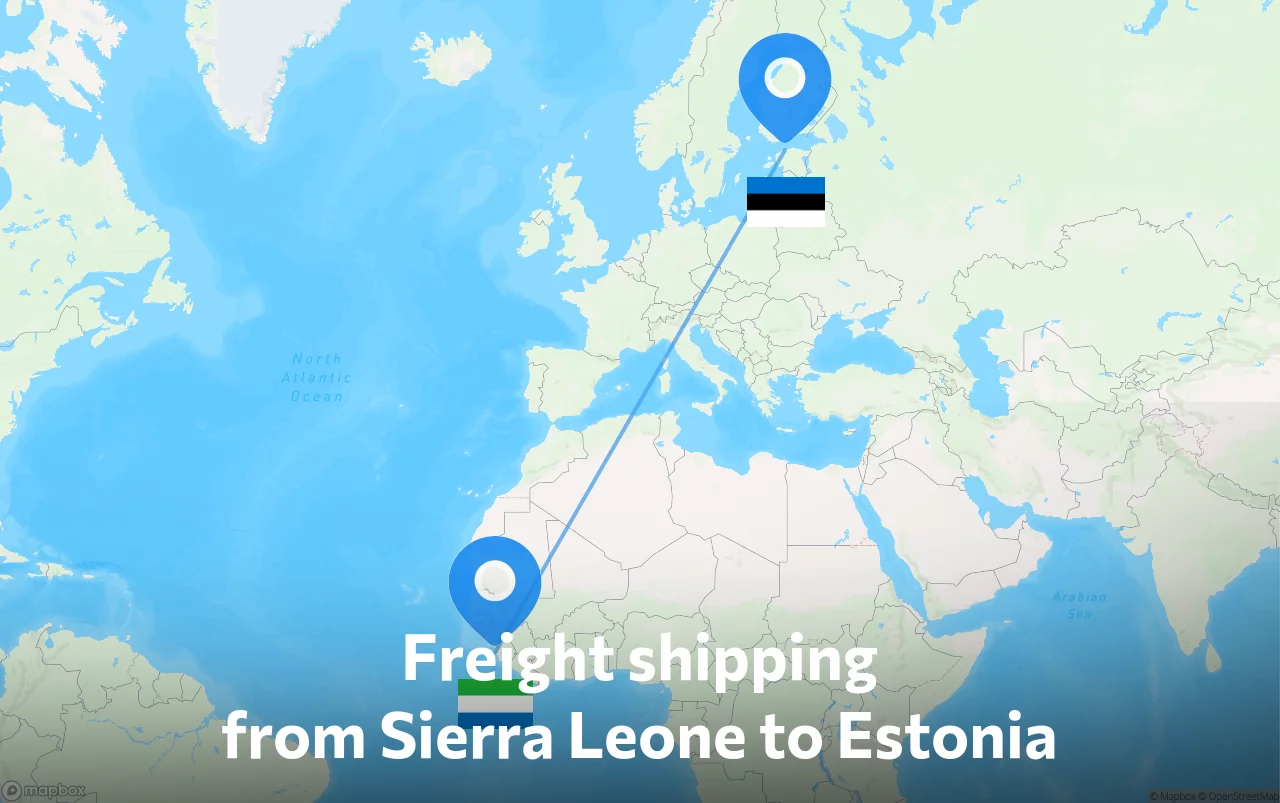 Shipping route from Sierra Leone to Estonia