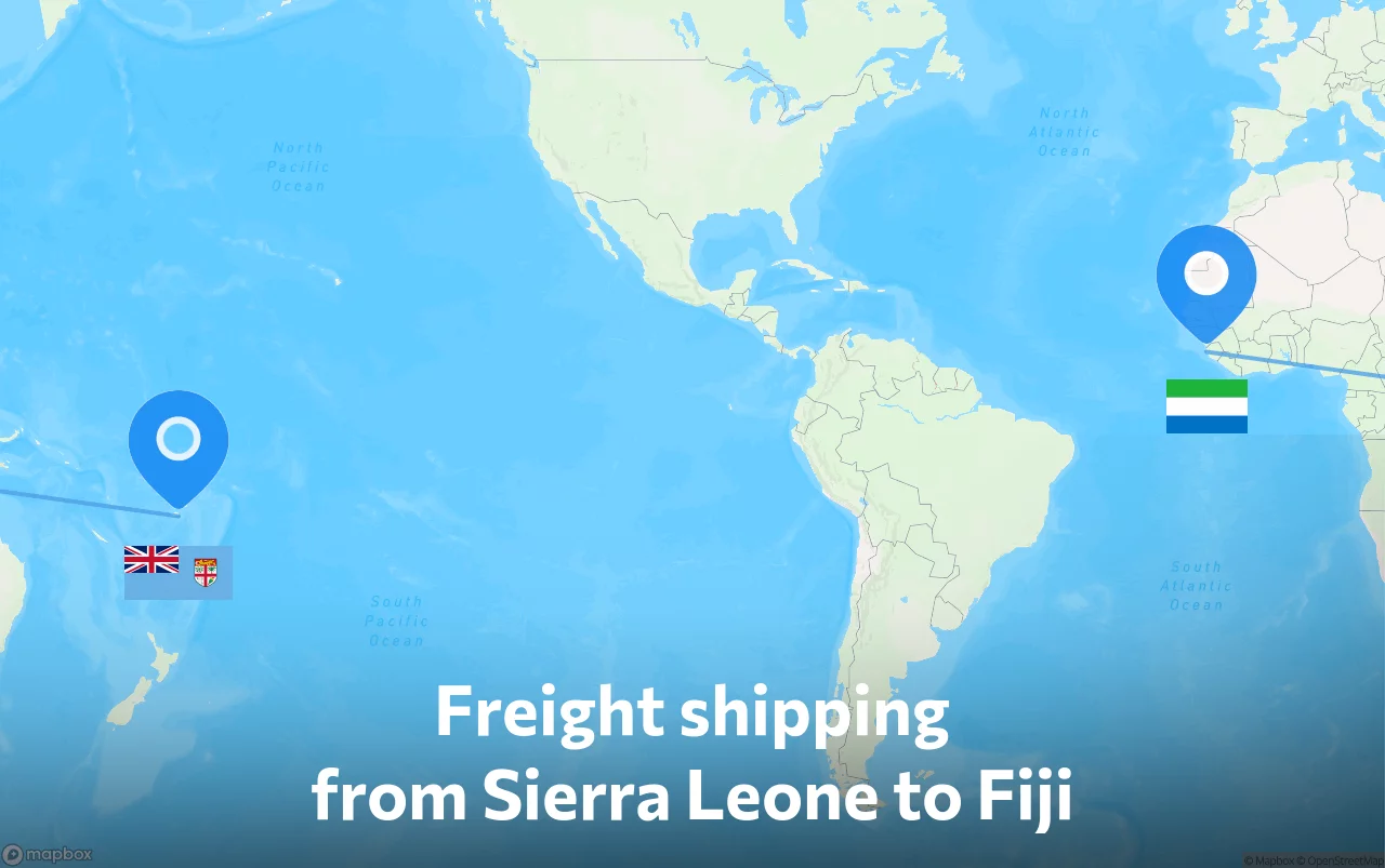 Shipping route from Sierra Leone to Fiji