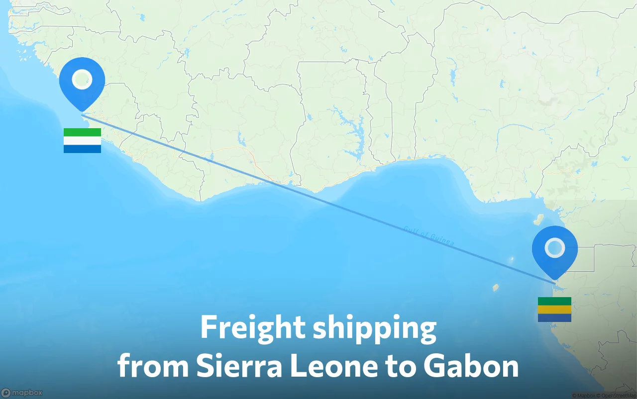 Shipping route from Sierra Leone to Gabon