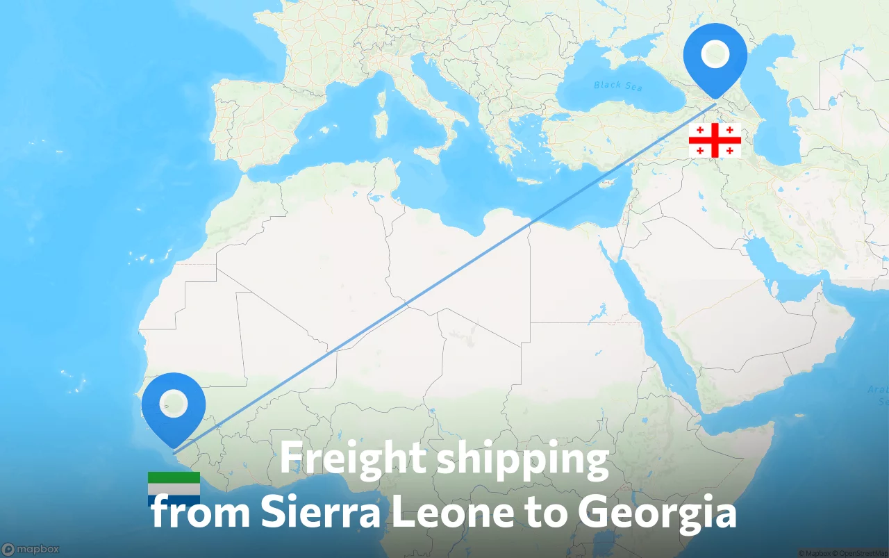 Shipping route from Sierra Leone to Georgia