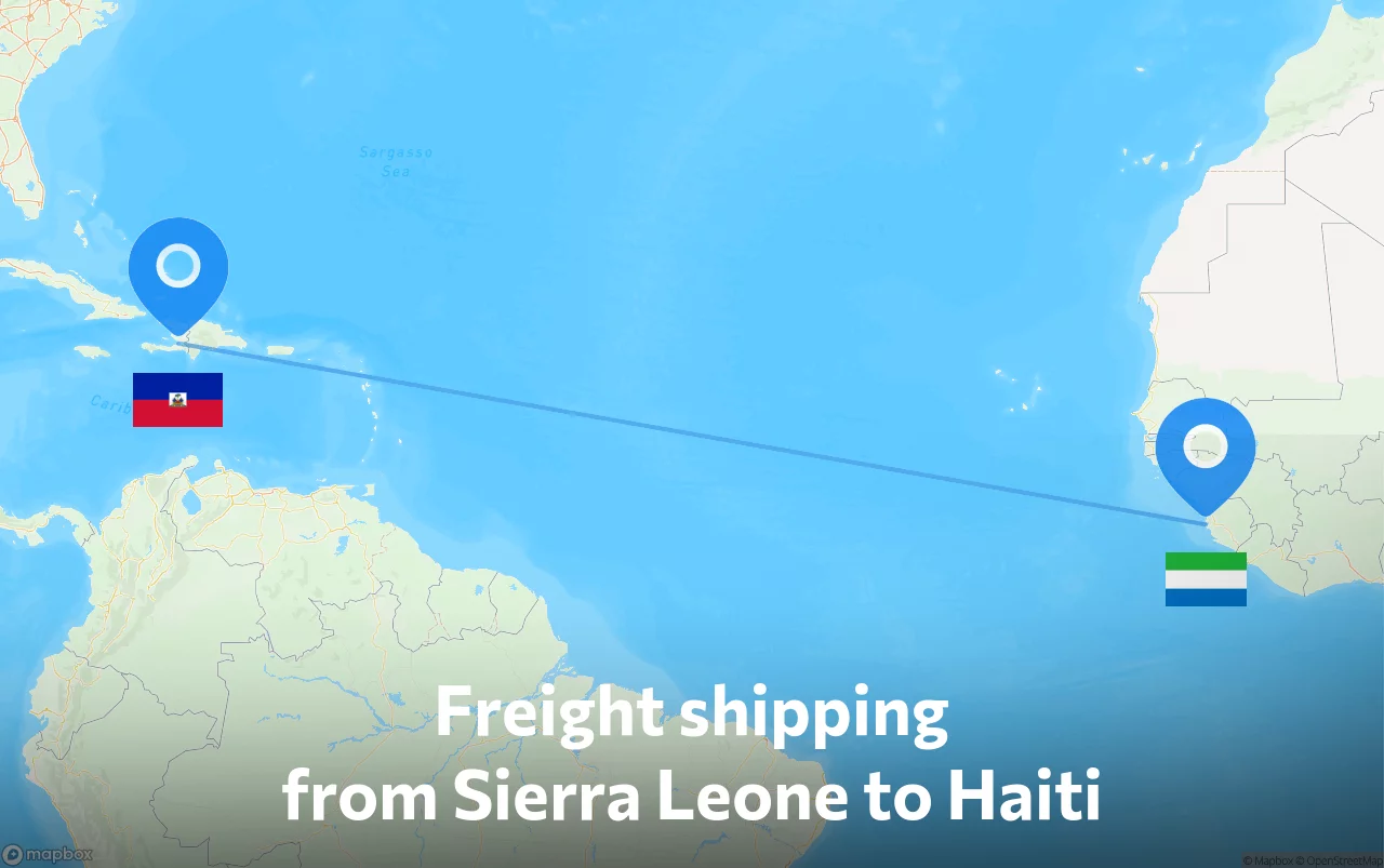 Shipping route from Sierra Leone to Haiti