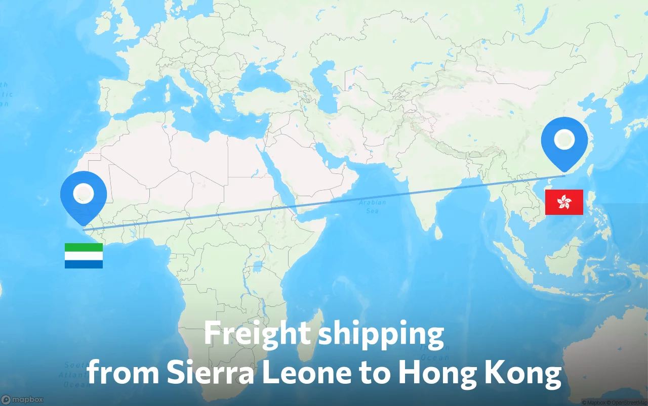 Shipping route from Sierra Leone to Hong Kong