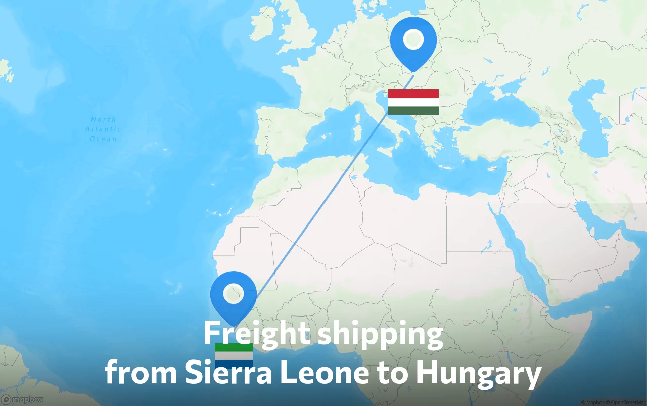 Shipping route from Sierra Leone to Hungary