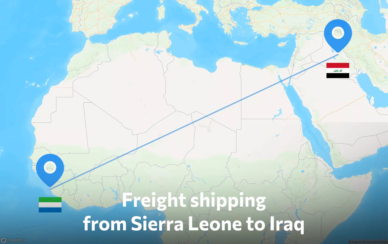 Shipping route from Sierra Leone to Iraq