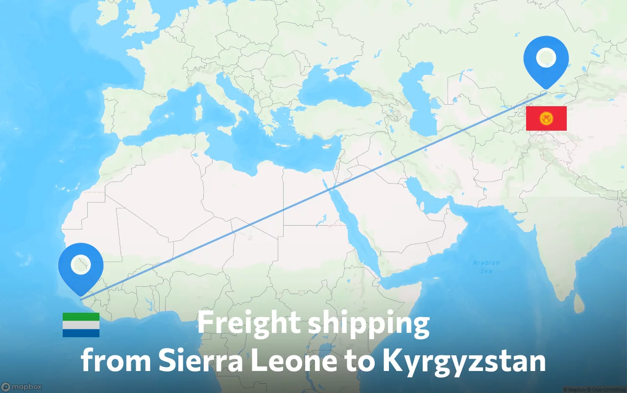 Shipping route from Sierra Leone to Kyrgyzstan