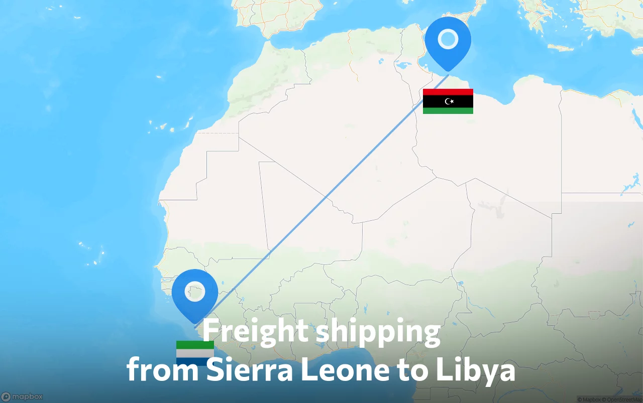 Shipping route from Sierra Leone to Libya