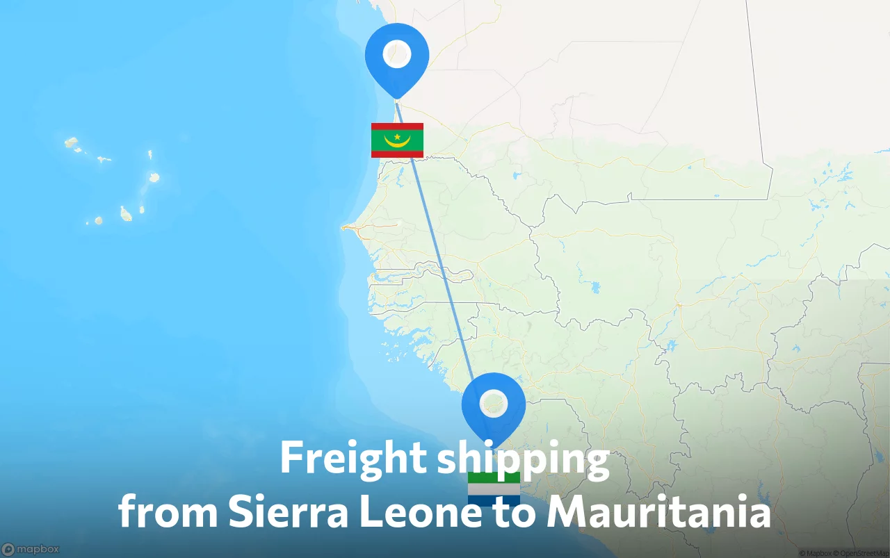 Shipping route from Sierra Leone to Mauritania