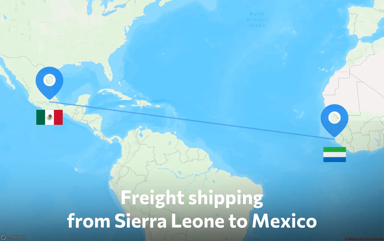 Shipping route from Sierra Leone to Mexico