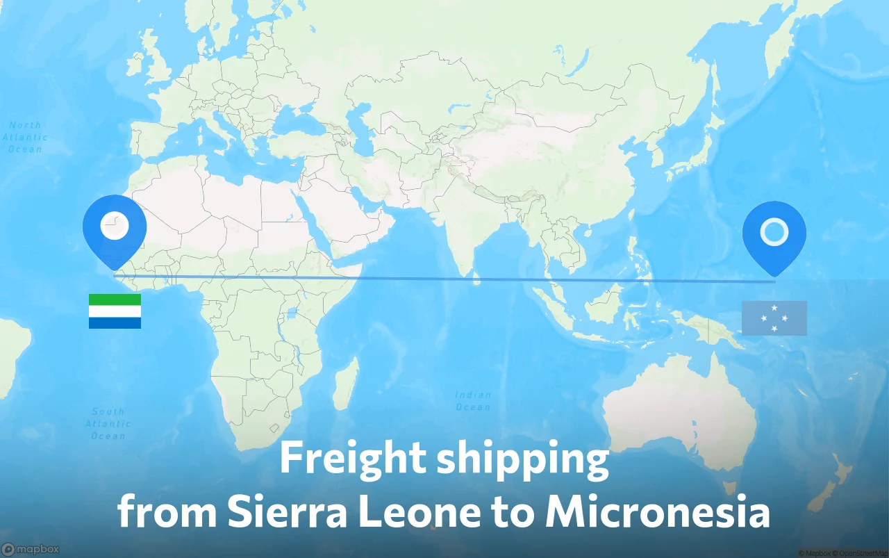 Shipping route from Sierra Leone to Micronesia