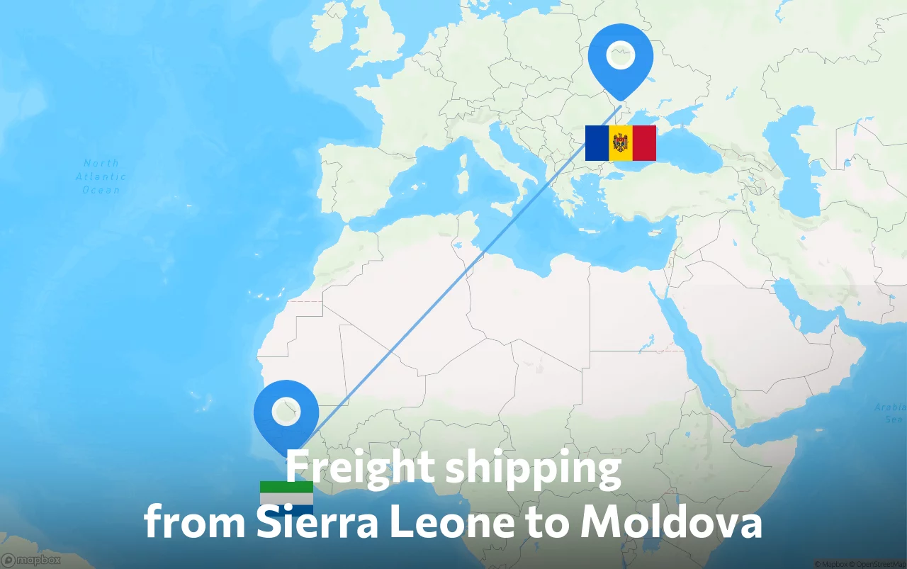 Shipping route from Sierra Leone to Moldova
