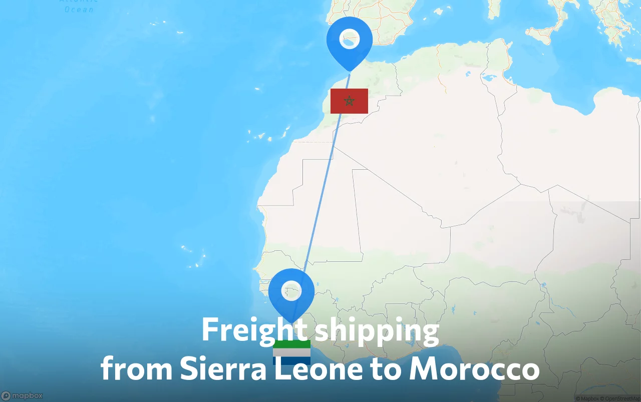Shipping route from Sierra Leone to Morocco