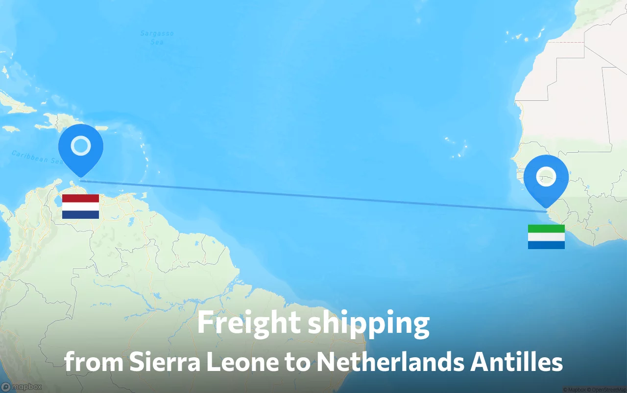 Shipping route from Sierra Leone to Netherlands Antilles