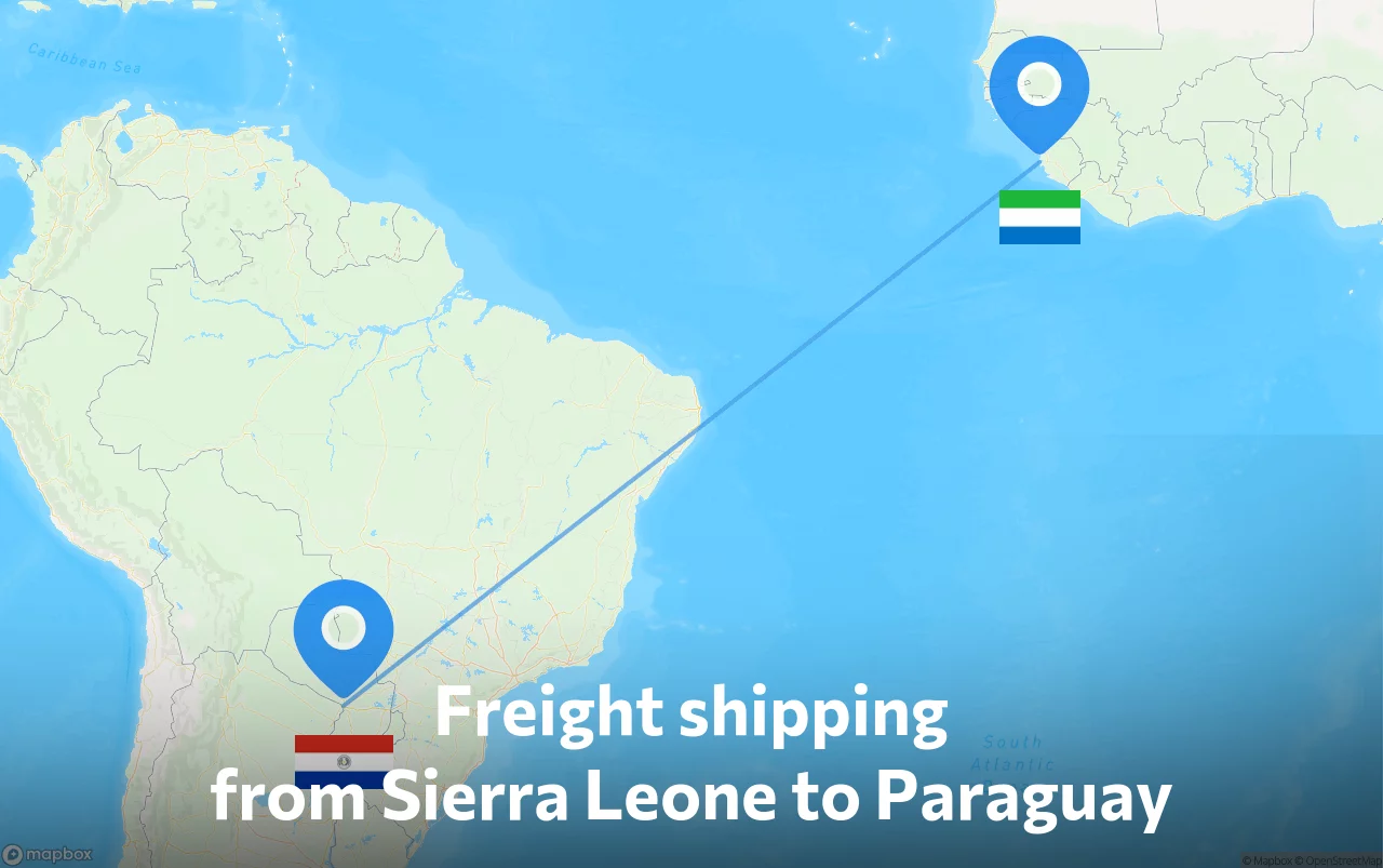 Shipping route from Sierra Leone to Paraguay