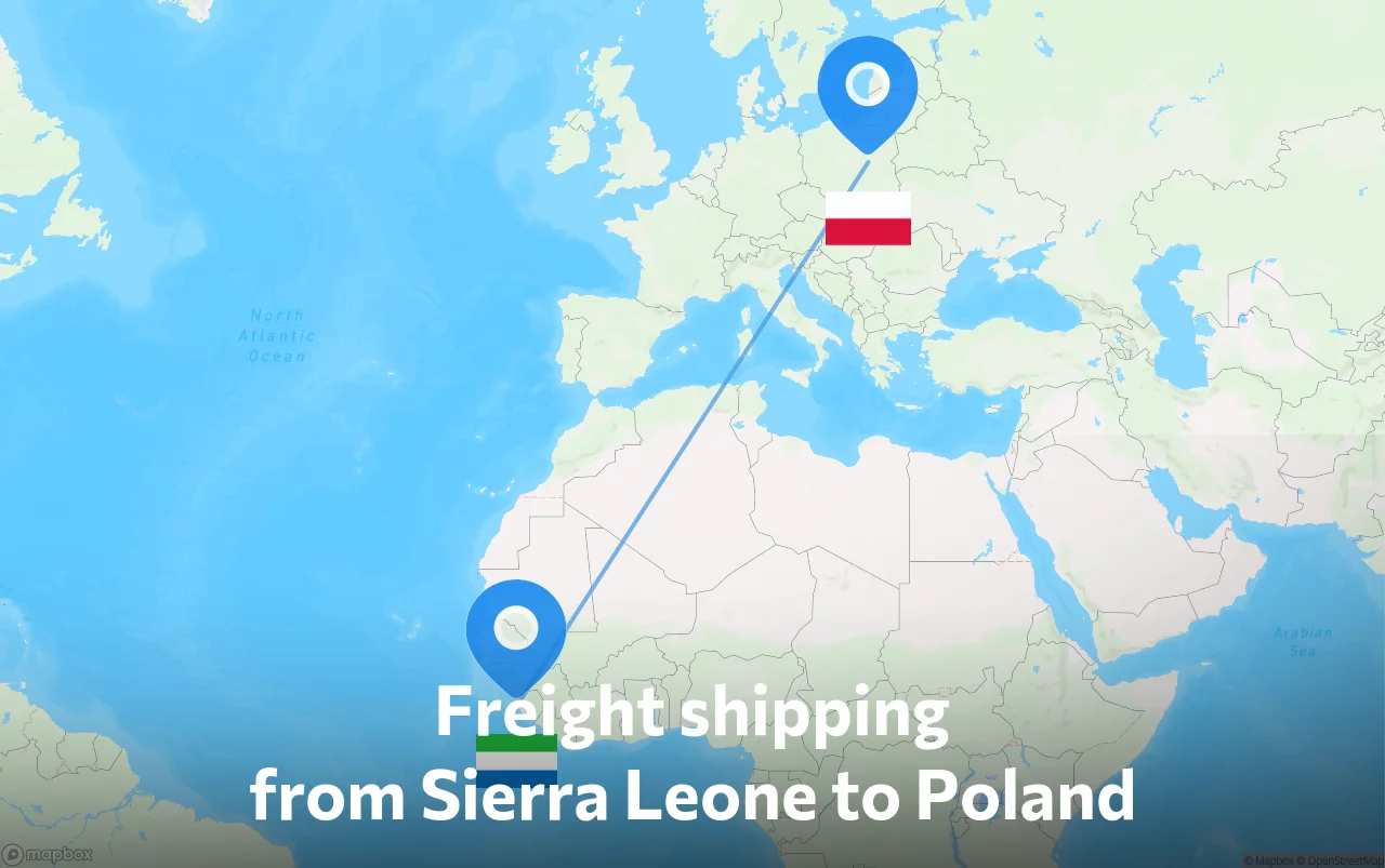 Shipping route from Sierra Leone to Poland