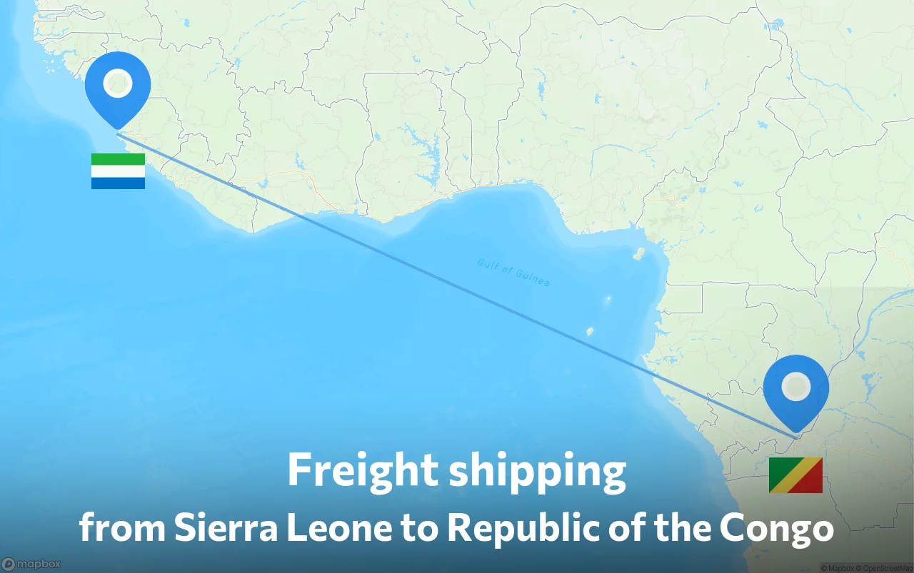 Shipping route from Sierra Leone to Republic of the Congo