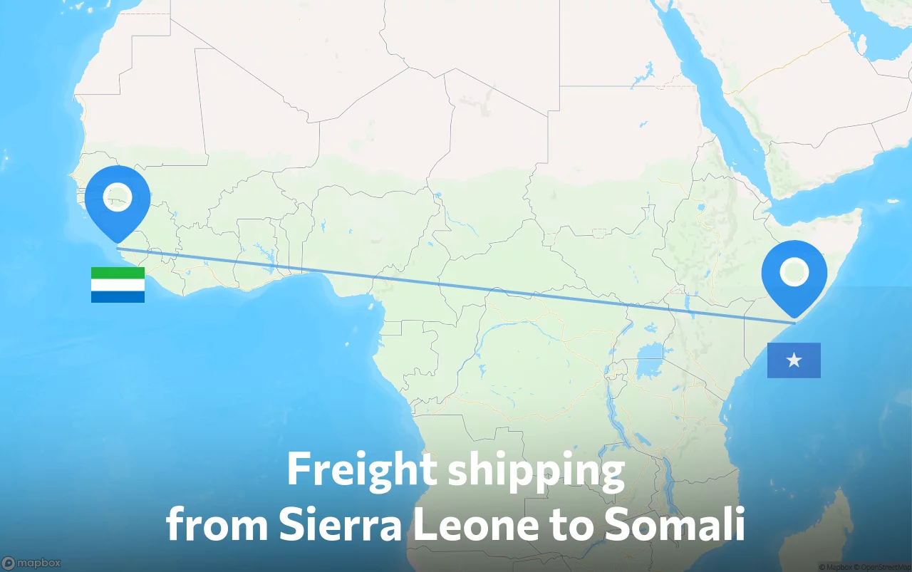 Shipping route from Sierra Leone to Somali