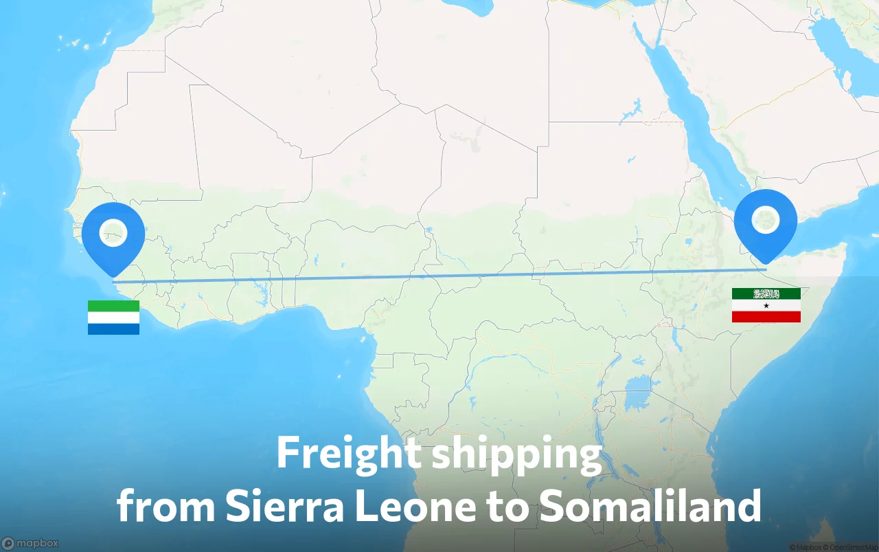 Shipping route from Sierra Leone to Somaliland