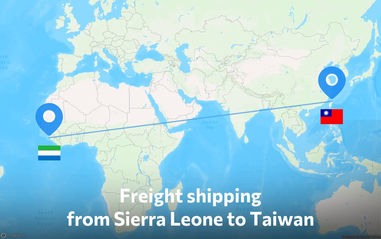 Shipping route from Sierra Leone to Taiwan