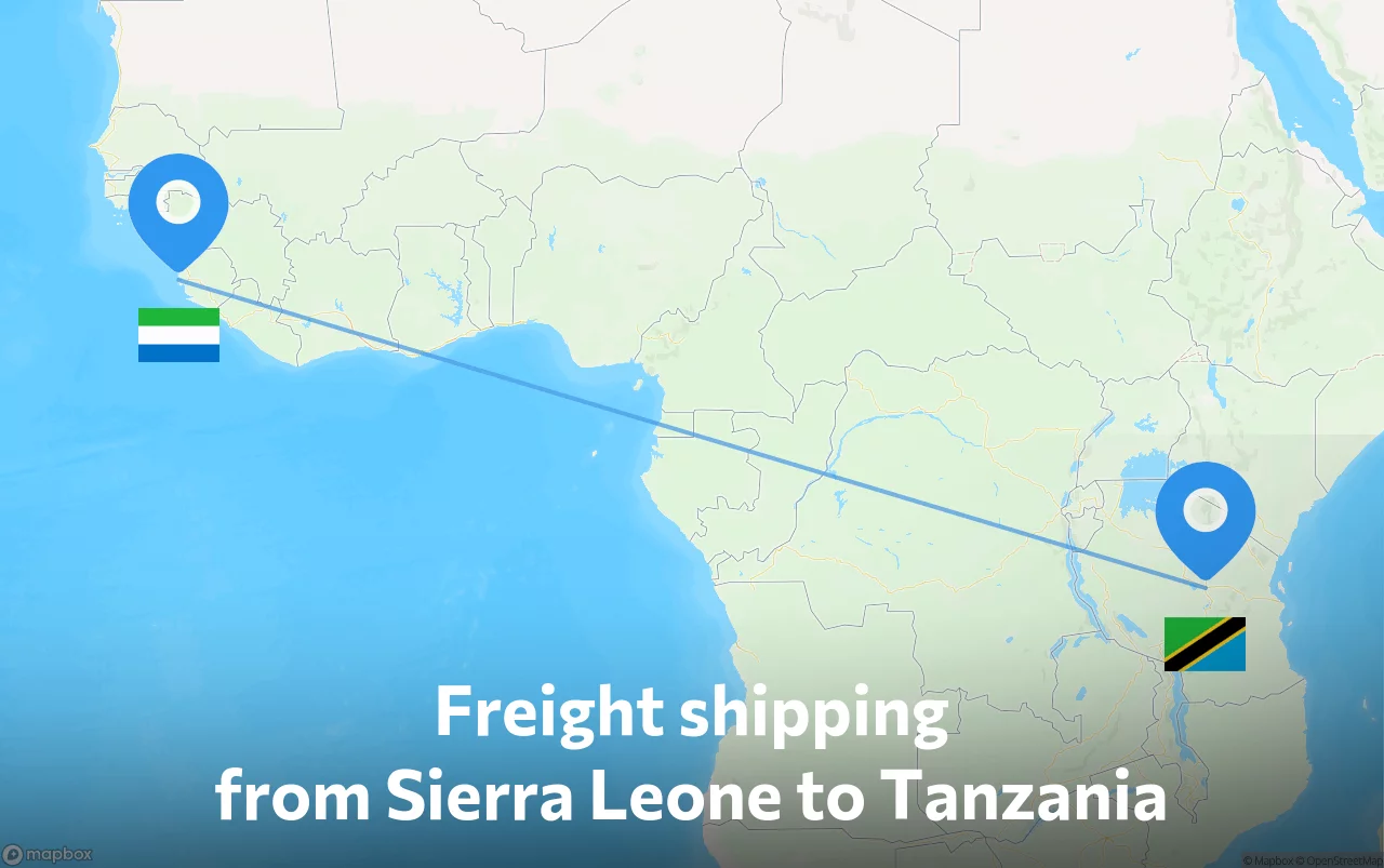 Shipping route from Sierra Leone to Tanzania