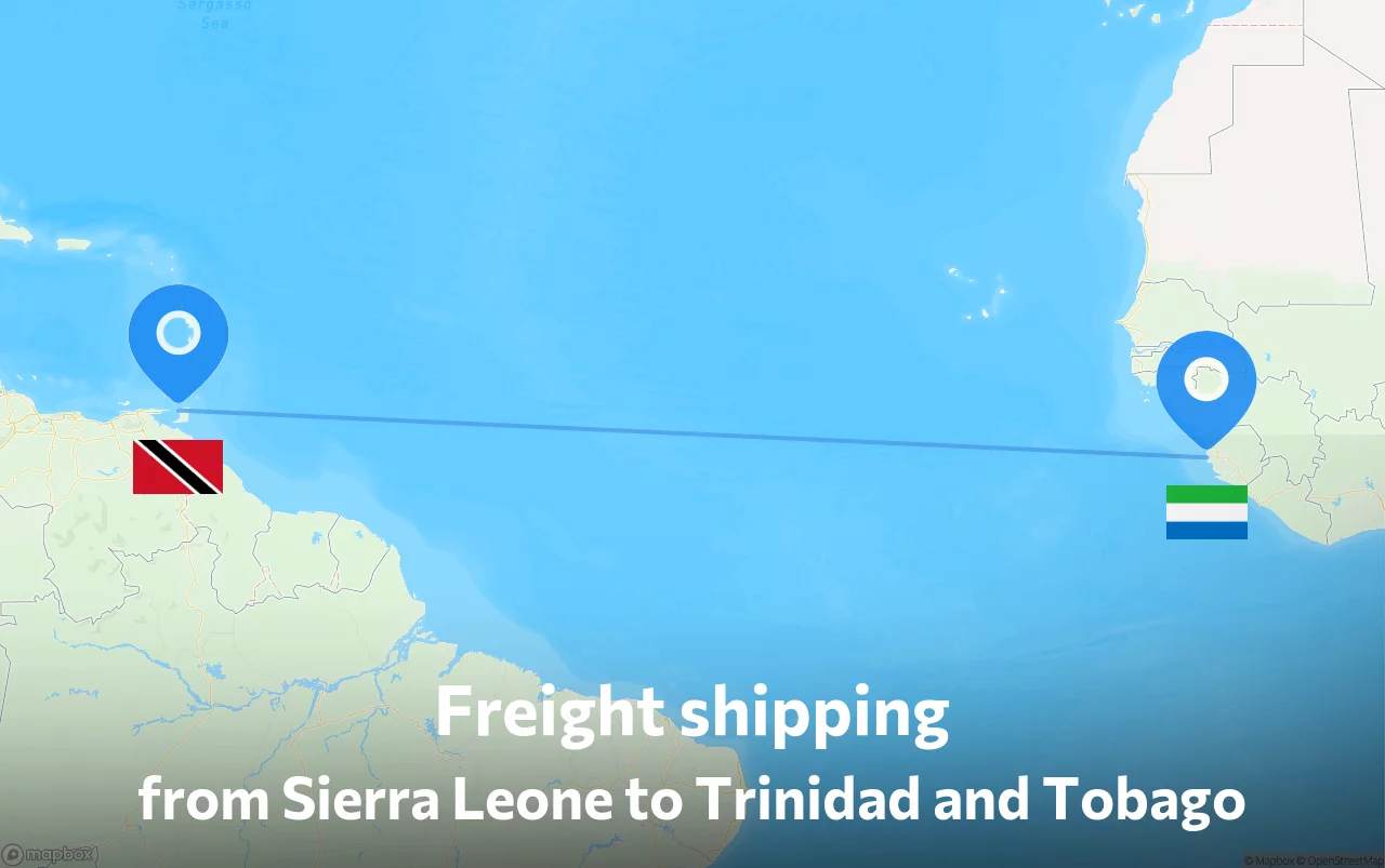 Shipping route from Sierra Leone to Trinidad and Tobago