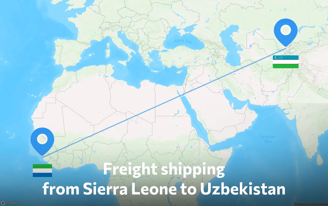 Shipping route from Sierra Leone to Uzbekistan