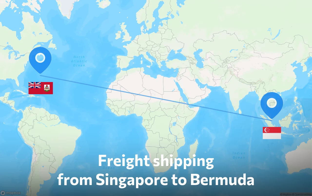 Shipping route from Singapore to Bermuda