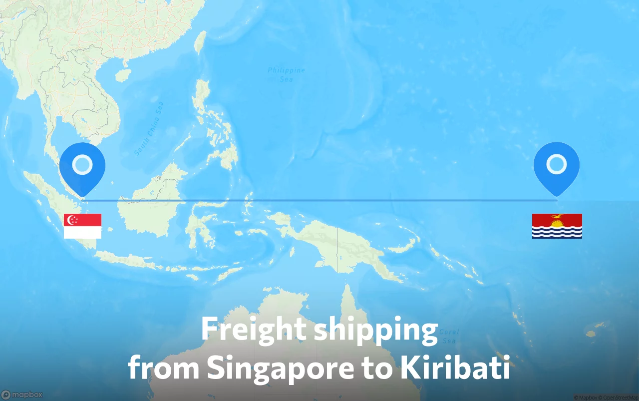Shipping route from Singapore to Kiribati