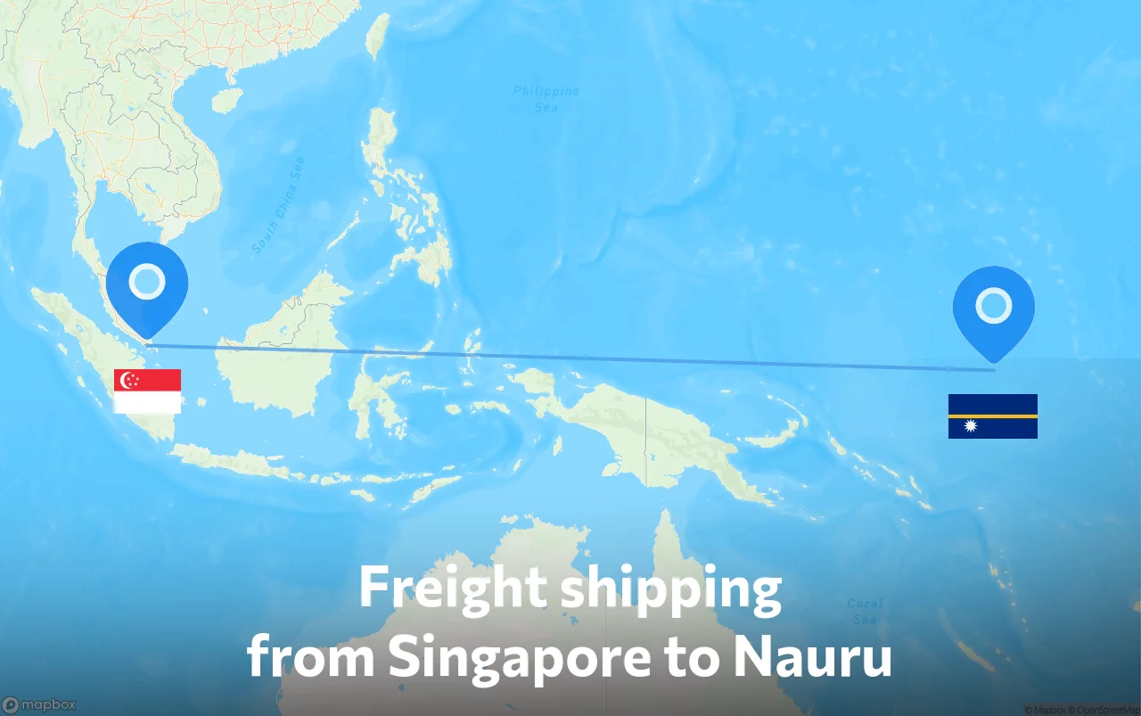Shipping route from Singapore to Nauru