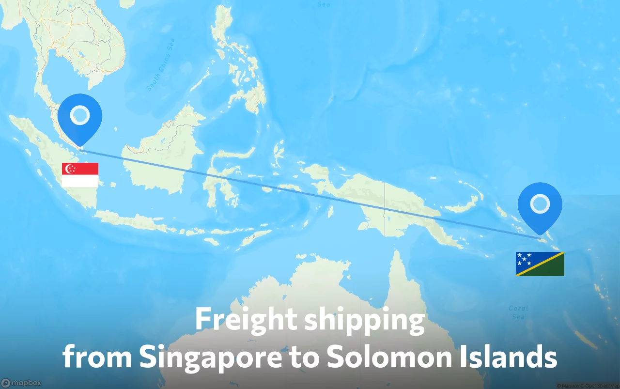 Shipping route from Singapore to Solomon Islands