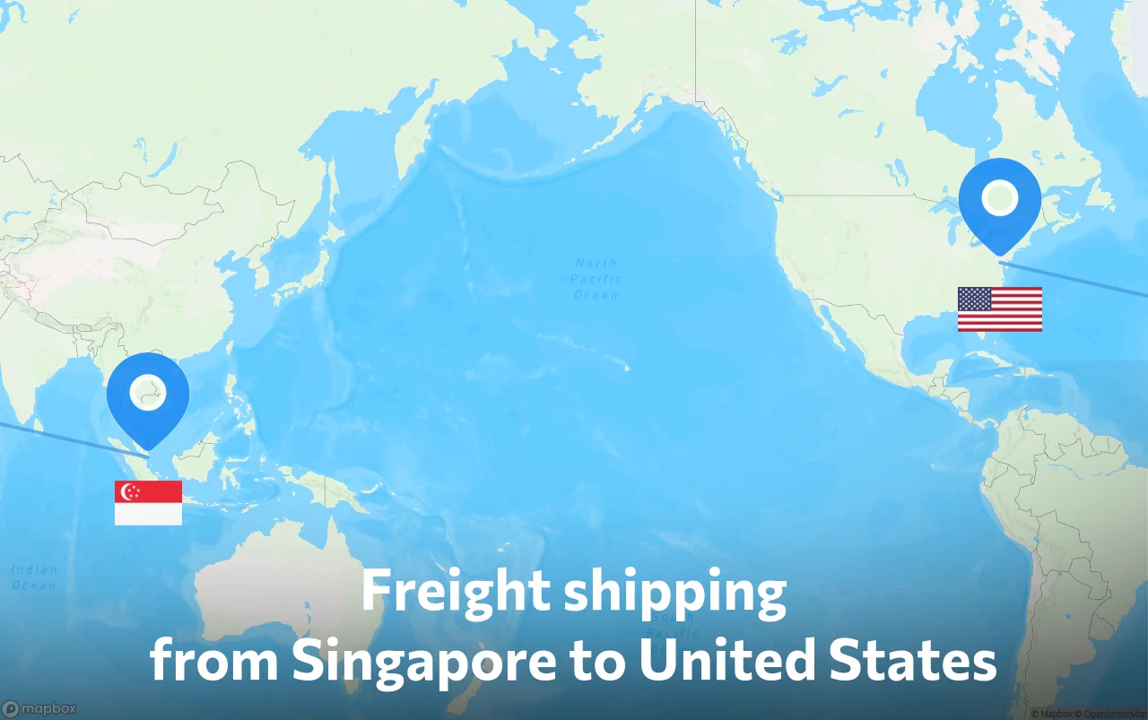 Shipping route from Singapore to United States