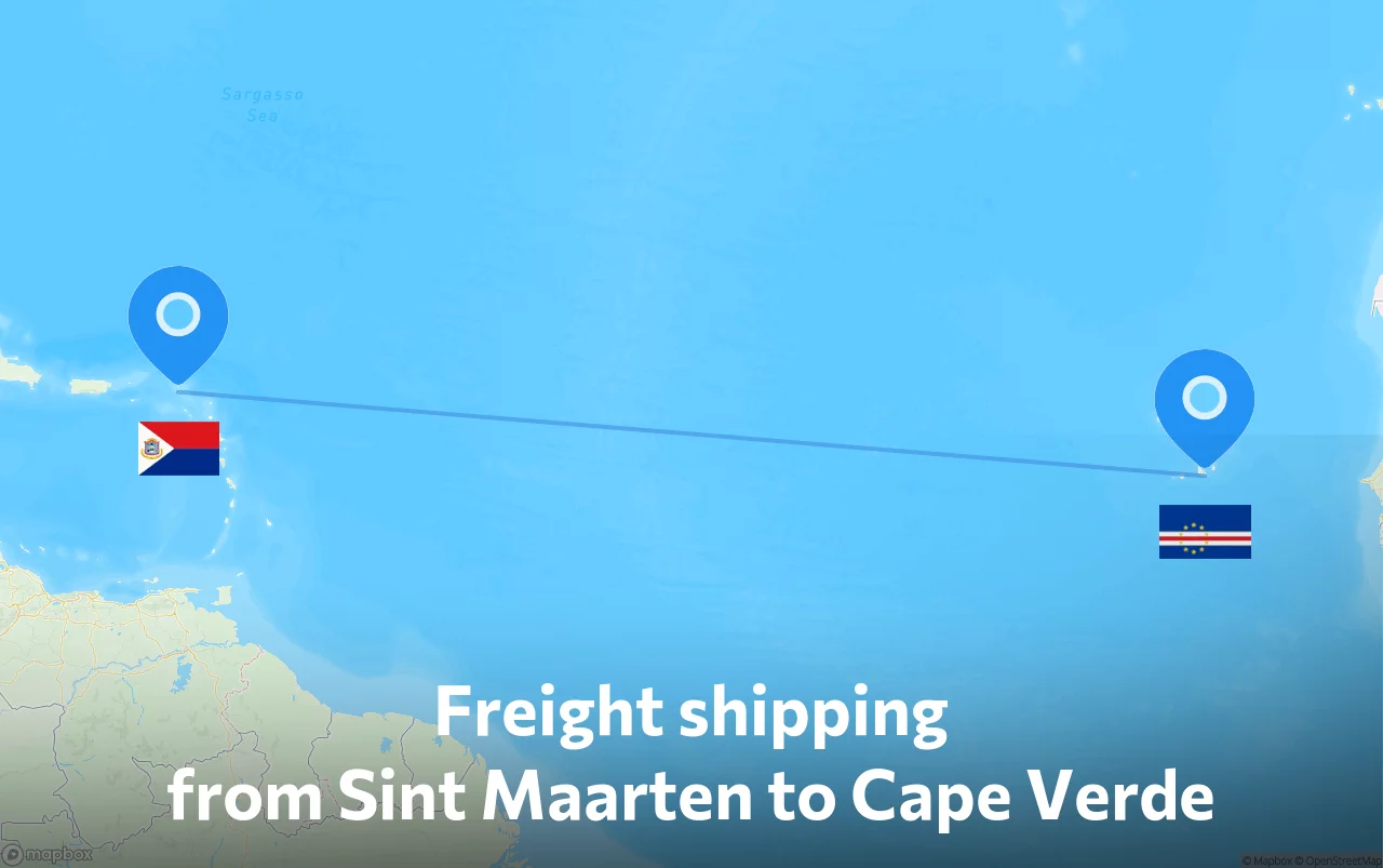 Shipping route from Sint Maarten to Cape Verde