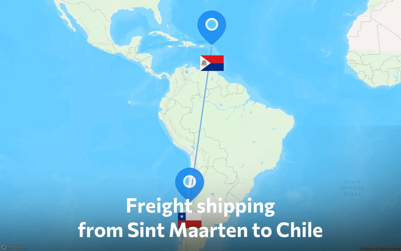 Shipping route from Sint Maarten to Chile