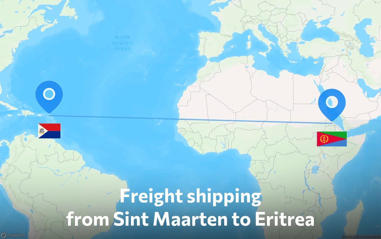 Shipping route from Sint Maarten to Eritrea