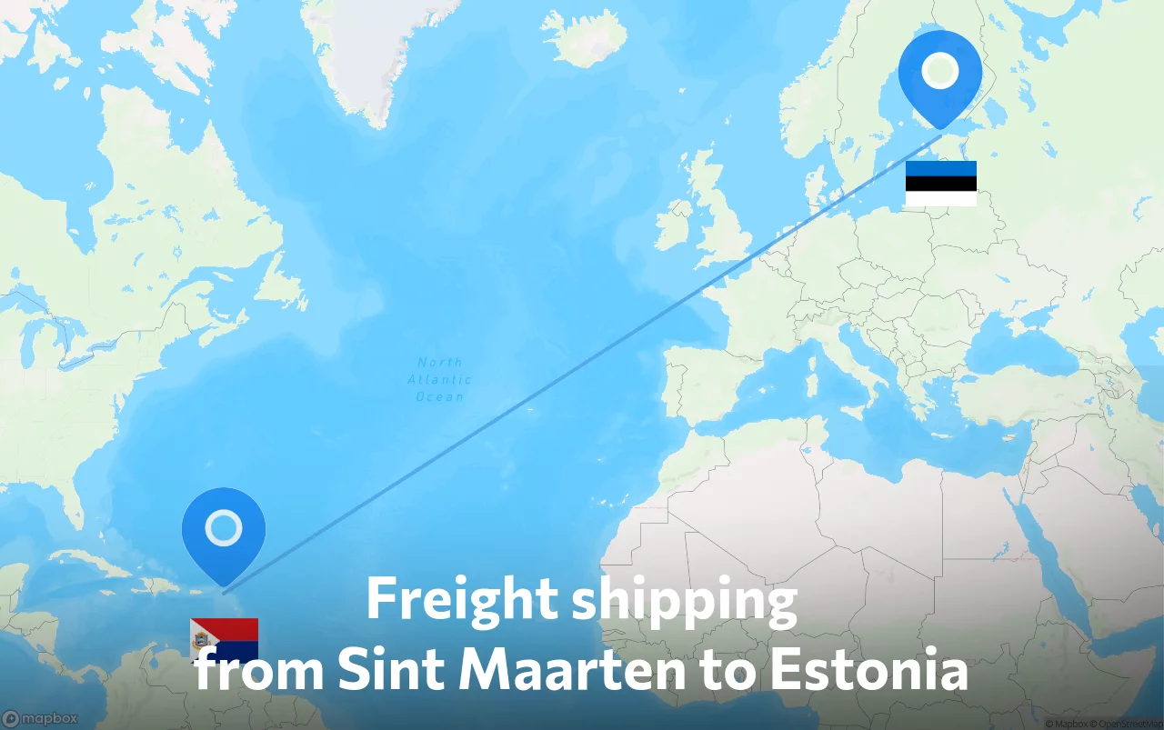 Shipping route from Sint Maarten to Estonia
