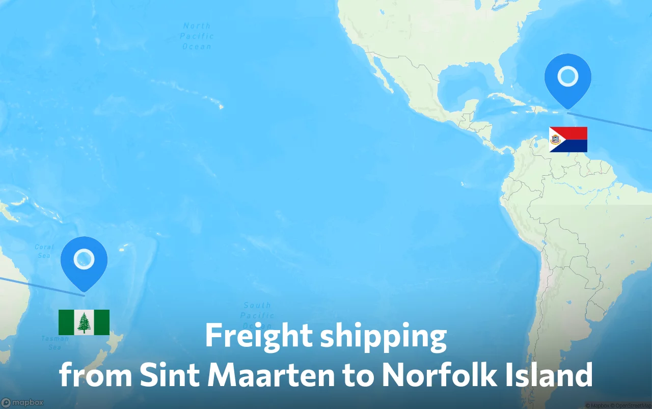 Shipping route from Sint Maarten to Norfolk Island