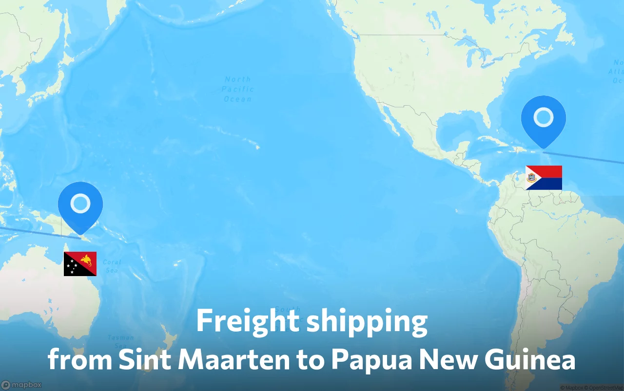 Shipping route from Sint Maarten to Papua New Guinea