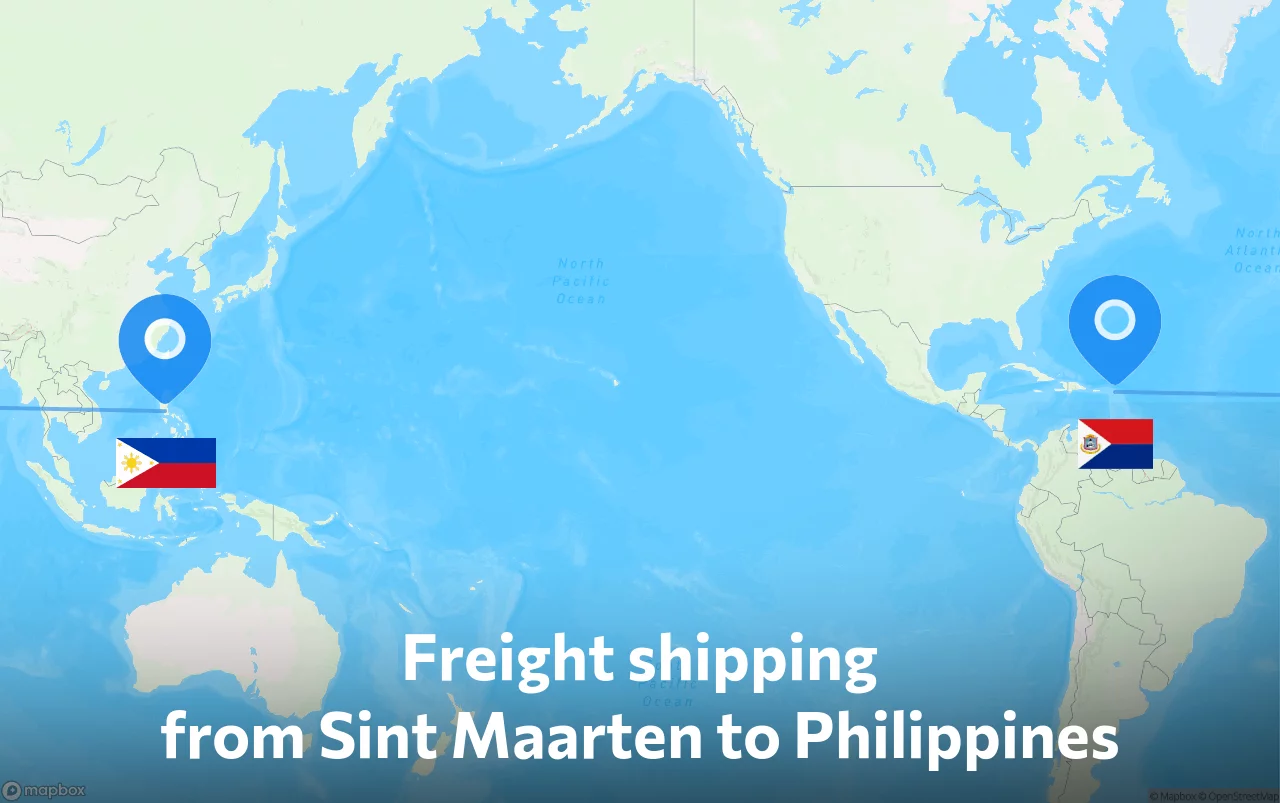 Shipping route from Sint Maarten to Philippines