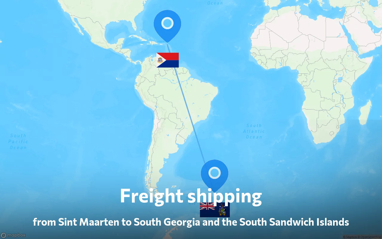 Shipping route from Sint Maarten to South Georgia and the South Sandwich Islands