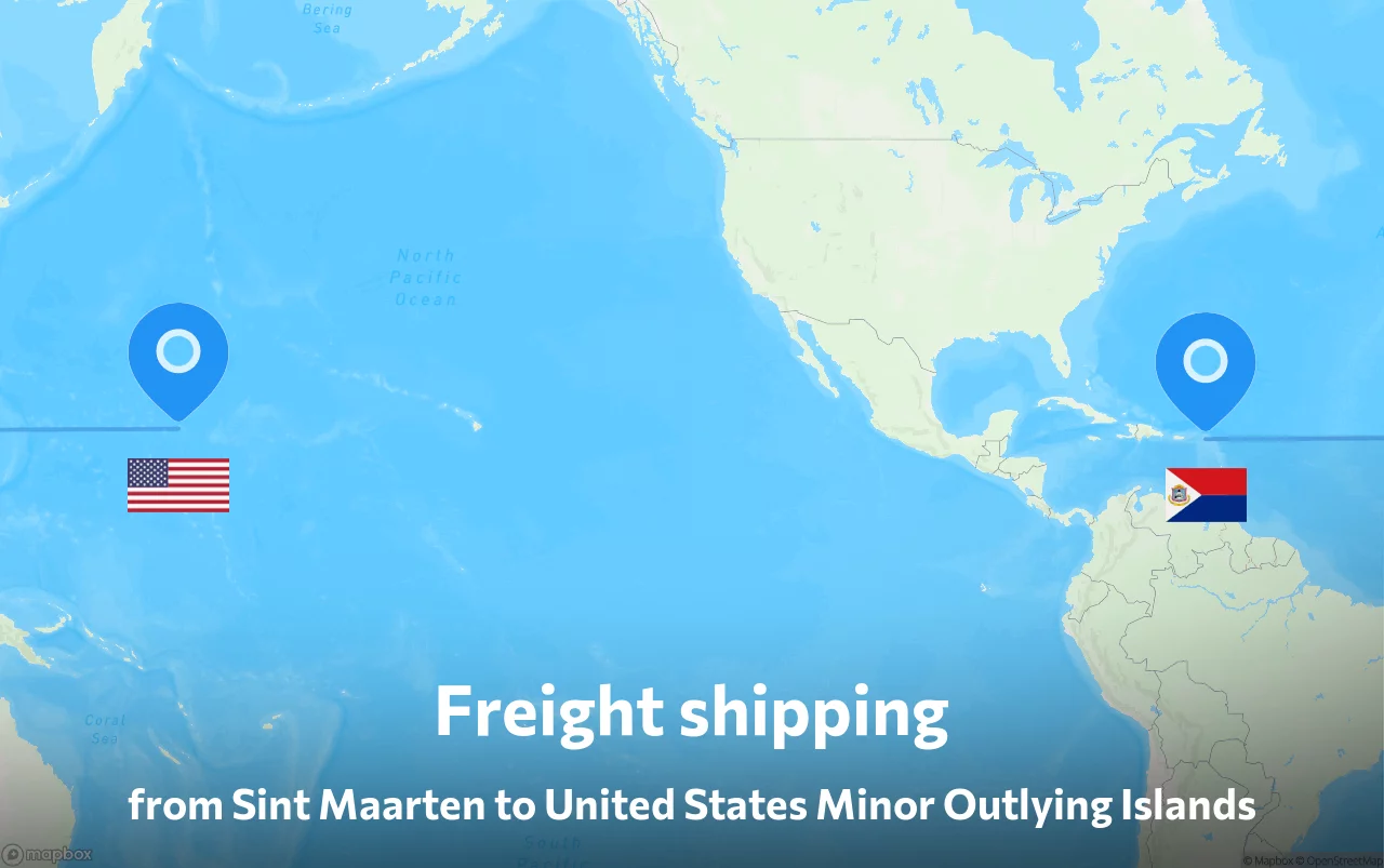 Shipping route from Sint Maarten to United States Minor Outlying Islands