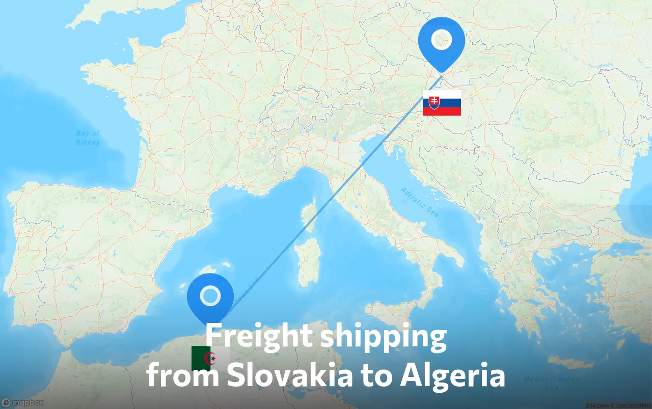 Shipping route from Slovakia to Algeria