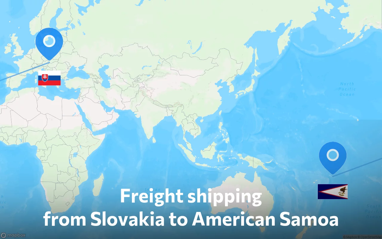 Shipping route from Slovakia to American Samoa