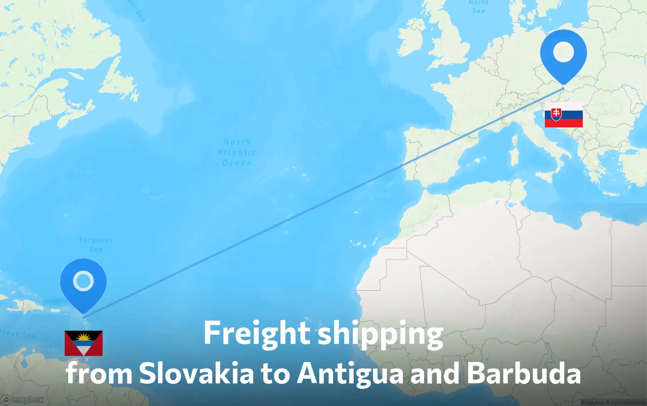 Shipping route from Slovakia to Antigua and Barbuda