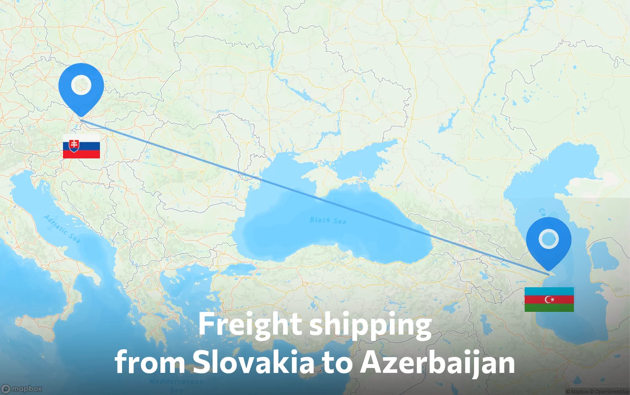 Shipping route from Slovakia to Azerbaijan