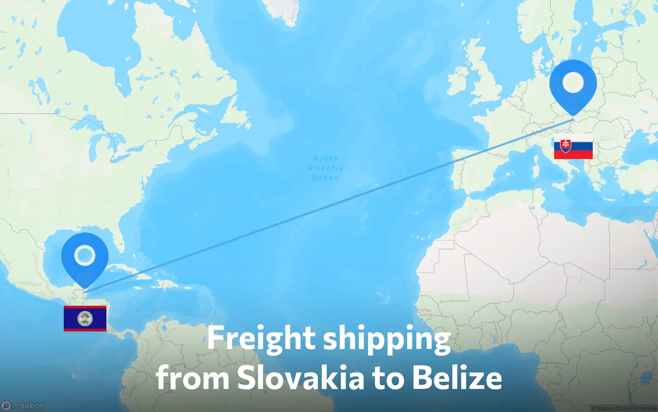 Shipping route from Slovakia to Belize