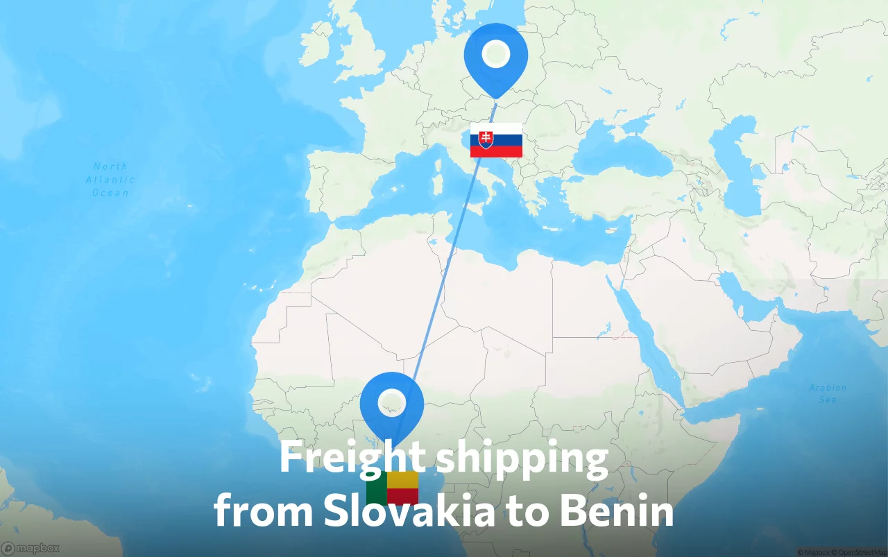 Shipping route from Slovakia to Benin
